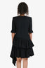 Alexander McQueen Black Tiered Asymmetrical Dress Size 40