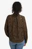 L'Agence Green 'Ellery' Eyelet Button-Up Shirt Size S