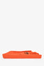 Prada Orange Small Logo Crochet Raffia Tote