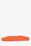 Prada Orange Small Logo Crochet Raffia Tote