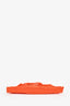 Prada Orange Small Logo Crochet Raffia Tote