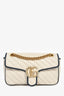 Gucci Cream/Navy Leather Marmont Small Shoulder Bag