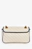 Gucci Cream/Navy Leather Marmont Small Shoulder Bag