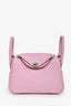 Hermès 2022 Mauve Sylvestre Clemence Leather Mini Lindy