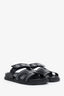 Hermès Black Leather Star Embroidered Chypre Sandal Size 37