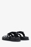 Hermès Black Leather Star Embroidered Chypre Sandal Size 37