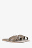 Hermès Etoupe Epsom Leather Oran Sandals Size 35