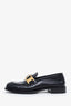 Prada Black Leather Round Toe Loafers Size 37.5