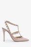 Valentino Blush Pink Patent Leather Cage Rockstud Heels Size 39