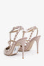 Valentino Blush Pink Patent Leather Cage Rockstud Heels Size 39
