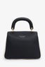 Burberry Black/White Leather DK88 Medium Top Handle Bag With Strap