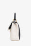 Burberry Black/White Leather DK88 Medium Top Handle Bag With Strap