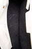 Burberry Black/White Leather DK88 Medium Top Handle Bag With Strap