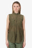 Helmut Lang Green Cotton/Silk Sleeveless Blouse Size P