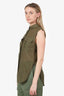 Helmut Lang Green Cotton/Silk Sleeveless Blouse Size P