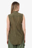 Helmut Lang Green Cotton/Silk Sleeveless Blouse Size P