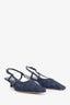 Gucci Blue Denim Crystal-embellished GG Slingback Pumps Size 37.5