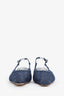 Gucci Blue Denim Crystal-embellished GG Slingback Pumps Size 37.5