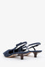 Gucci Blue Denim Crystal-embellished GG Slingback Pumps Size 37.5