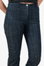 Pre-Loved Chanel™ 05C Blue Denim Pearl CC Embellished Jeans Size 38