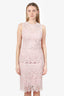 Dolce & Gabbana Pink Lace Top + Skirt Set Size 40