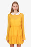 Gucci Yellow Silk 'Chiffon' Mini Dress Size 42