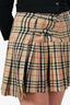 Burberry Check Wool Pleated Mini Skirt Size 4