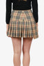 Burberry Check Wool Pleated Mini Skirt Size 4