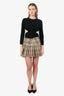 Burberry Check Wool Pleated Mini Skirt Size 4
