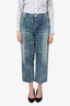 Balenciaga Blue Logo Denim Straight Leg Jeans Size 27 (Altered)