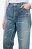 Balenciaga Blue Logo Denim Straight Leg Jeans Size 27 (Altered)