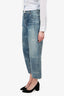 Balenciaga Blue Logo Denim Straight Leg Jeans Size 27 (Altered)