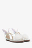 Sophia Webster Silver Butterfly Pom-pom T-Strap Sandals Size 40