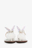 Sophia Webster Silver Butterfly Pom-pom T-Strap Sandals Size 40