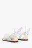 Sophia Webster Silver Butterfly Pom-pom T-Strap Sandals Size 40