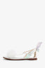 Sophia Webster Silver Butterfly Pom-pom T-Strap Sandals Size 40