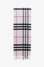 Burberry Pink Nova Check Cashmere Tartan Scarf with 'DK' InitIals