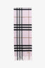 Burberry Pink Nova Check Cashmere Tartan Scarf with 'DK' InitIals