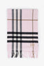 Burberry Pink Nova Check Cashmere Tartan Scarf with 'DK' InitIals