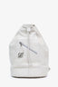 Loewe White Leather 'Anton' Backpack With Pouch