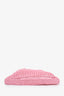 Prada Pink Raffia Crochet Logo Tote Bag