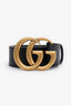 Gucci Black/Gold Leather GG Belt Size 75/30