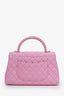 Pre-Loved Chanel™ 23P Pink Caviar Medium Coco Top Handle Bag With Strap