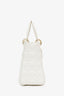 Christian Dior 2019 White Cannage Medium Lady Dior Top Handle