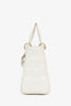 Christian Dior 2019 White Cannage Medium Lady Dior Top Handle