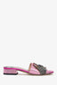 Gucci Pink Satin Crystal Embellished Sandals Size 35.5