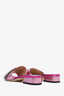 Gucci Pink Satin Crystal Embellished Sandals Size 35.5