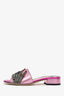 Gucci Pink Satin Crystal Embellished Sandals Size 35.5