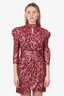 Jonathan Simkhai Pink Metallic Jacquard Draped Dress Size 6