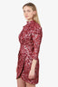 Jonathan Simkhai Pink Metallic Jacquard Draped Dress Size 6